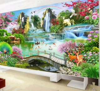 Preview: Diamond Painting Landschaft Wasser & Blumen
